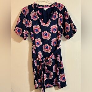 Jade Navy and Pink Floral Mini Knee length Dress